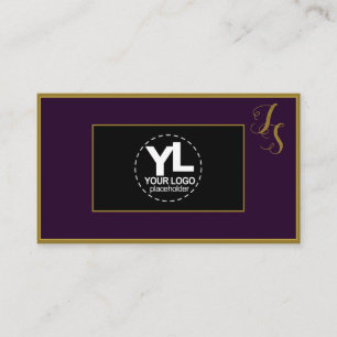 Elegantes, benutzerdefiniertes Monogramm und Logo Visitenkarte