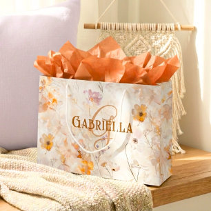 Elegantes benutzerdefiniertes Monogramm-Wasserfarb Große Geschenktüte