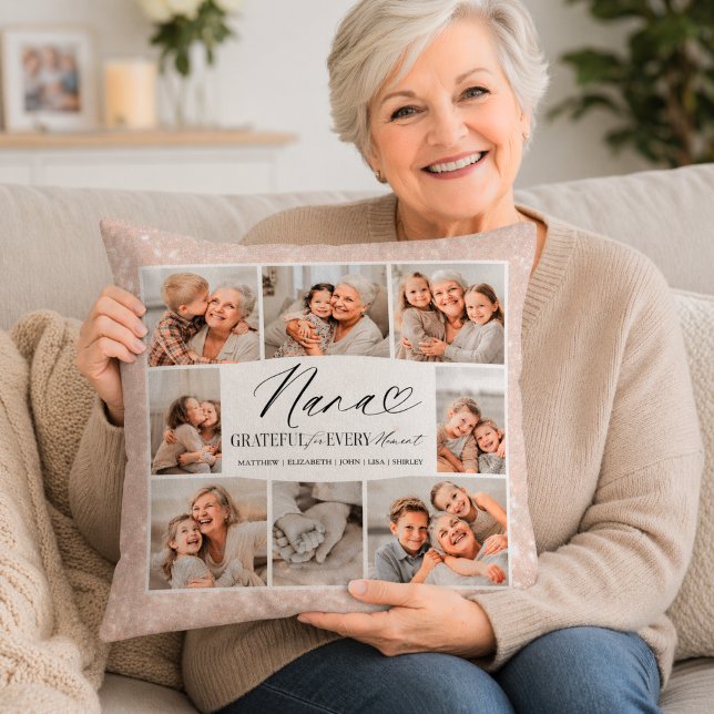 Elegantes benutzerdefiniertes Nana-Foto-Collage-An Kissen (Von Creator hochgeladen)