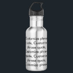 Elegantes, benutzerdefiniertes, schwarzes Anführun Edelstahlflasche<br><div class="desc">Eleganter,  schwarzer,  benutzerdefinierter Textname Anführungszeichen für eine Monogramm-Wasserflasche aus nicht rostendem Stahl</div>