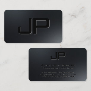 Elegantes, benutzerdefiniertes Schwarzes Monogramm Visitenkarte
