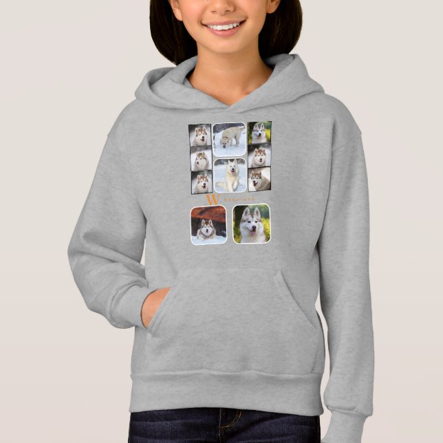 Elegantes benutzerdefiniertes Uni Pet-Foto-Monogra Hoodie (Vorderseite)