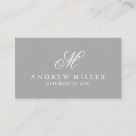Elegantes Beruflich-Grau-Weiß-Monogramm Visitenkarte