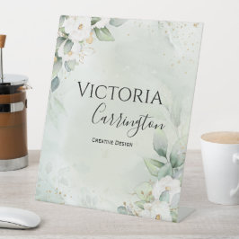 Elegantes Berufliches Geschäft mit Gold Green Sockelschild