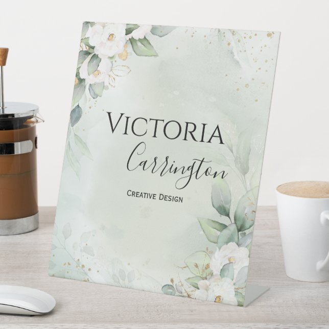 Elegantes Berufliches Geschäft mit Gold Green Sockelschild (In Situ)