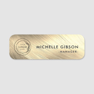 Elegantes Berufliches Imitat Gold Metallic Logo Namensschild
