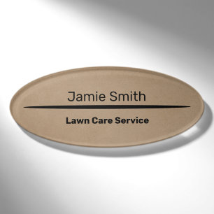 Elegantes Berufliches Khaki & Black Company Oval Namenschild