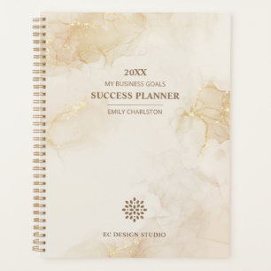 Elegantes Berufliches Logo Gold Beige Unternehme Planer