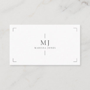 Elegantes Berufliches Minimalistisches Monogramm w Visitenkarte