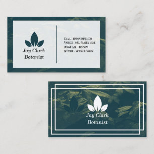 Elegantes Berufliches modernes Botanist Green & Wh Visitenkarte