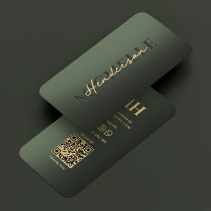 Elegantes Berufliches, modernes, glänzend grünes M Visitenkarte