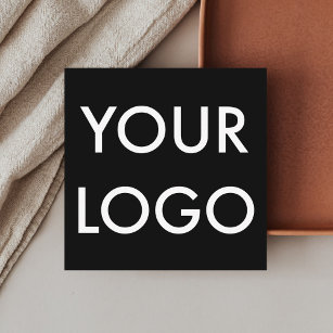 Elegantes Berufliches, modernes Logo Schwarz Quadratische Visitenkarte