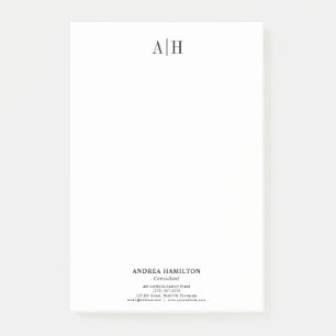 Elegantes Berufliches Monogramm-Geschäft Post-it Klebezettel