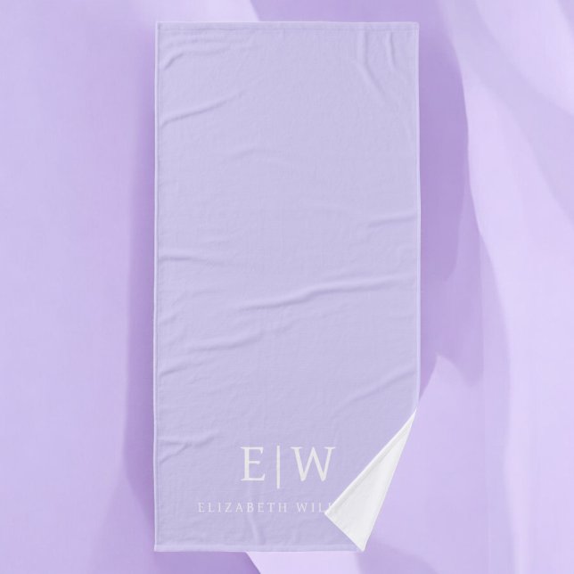 Elegantes Berufliches Monogramm Minimalistisch Badehandtuch (Von Creator hochgeladen)