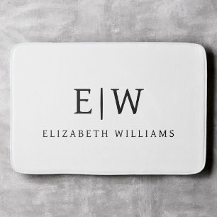 Elegantes Berufliches Monogramm Minimalistisch Badematte