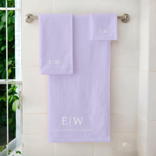Elegantes Berufliches Monogramm Minimalistisch Badhandtuch Set