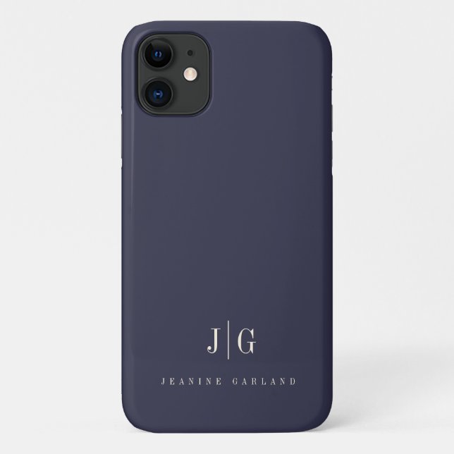 Elegantes Berufliches Monogramm Minimalistisch Case-Mate iPhone Hülle (Rückseite)