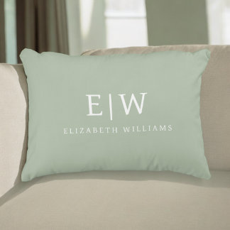 Elegantes Berufliches Monogramm Minimalistisch Dekokissen