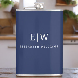 Elegantes Berufliches Monogramm Minimalistisch Flachmann