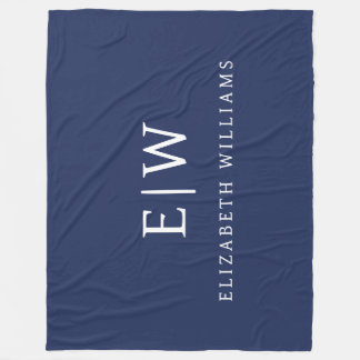 Elegantes Berufliches Monogramm Minimalistisch Fleecedecke