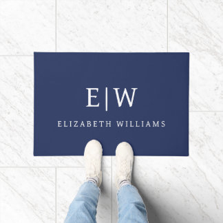 Elegantes Berufliches Monogramm Minimalistisch Fußmatte