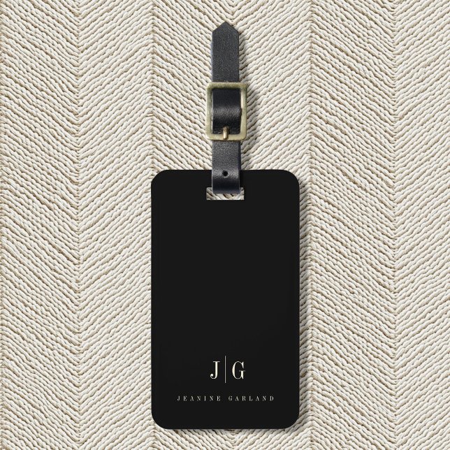 Elegantes Berufliches Monogramm Minimalistisch Gepäckanhänger (Von Creator hochgeladen)