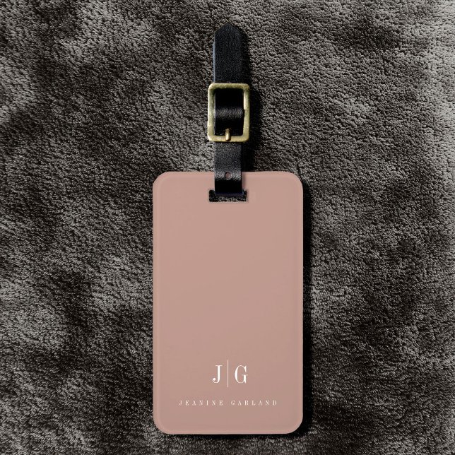 Elegantes Berufliches Monogramm Minimalistisch Gepäckanhänger (Von Creator hochgeladen)