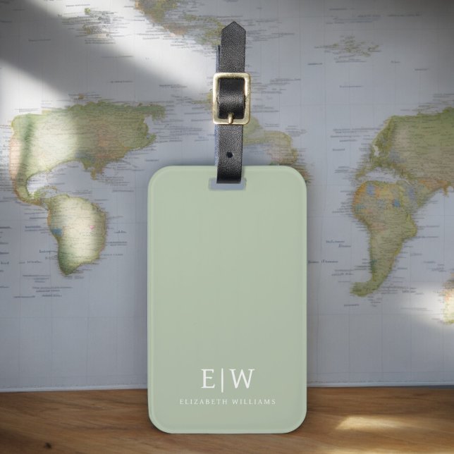 Elegantes Berufliches Monogramm Minimalistisch Gepäckanhänger (Von Creator hochgeladen)