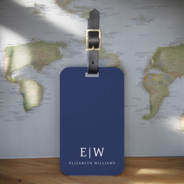 Elegantes Berufliches Monogramm Minimalistisch Gepäckanhänger (Von Creator hochgeladen)