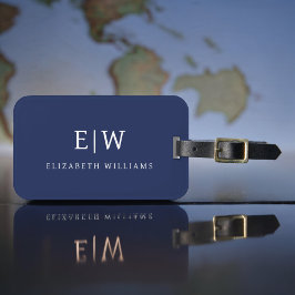 Elegantes Berufliches Monogramm Minimalistisch Gepäckanhänger