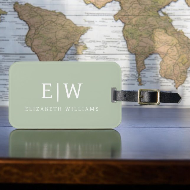 Elegantes Berufliches Monogramm Minimalistisch Gepäckanhänger (Von Creator hochgeladen)