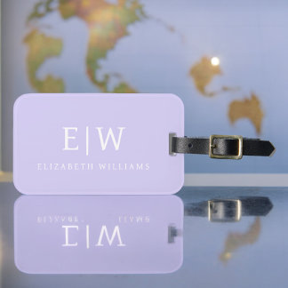Elegantes Berufliches Monogramm Minimalistisch Gepäckanhänger