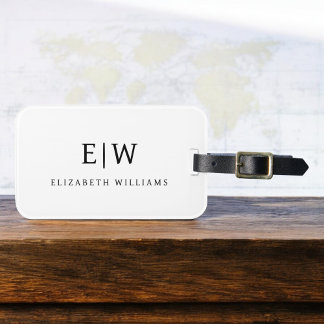 Elegantes Berufliches Monogramm Minimalistisch Gepäckanhänger