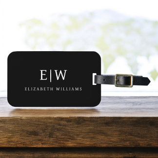 Elegantes Berufliches Monogramm Minimalistisch Gepäckanhänger