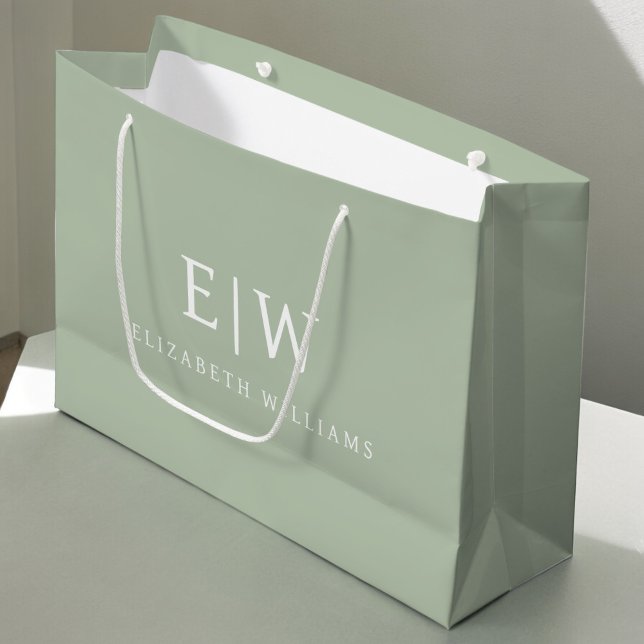 Elegantes Berufliches Monogramm Minimalistisch Große Geschenktüte (Von Creator hochgeladen)