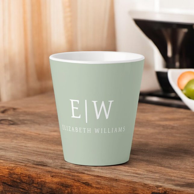 Elegantes Berufliches Monogramm Minimalistisch Milchtasse (Von Creator hochgeladen)