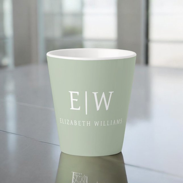 Elegantes Berufliches Monogramm Minimalistisch Milchtasse (Von Creator hochgeladen)