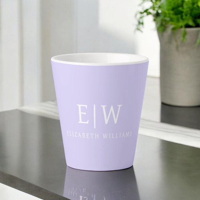 Elegantes Berufliches Monogramm Minimalistisch Milchtasse (Von Creator hochgeladen)