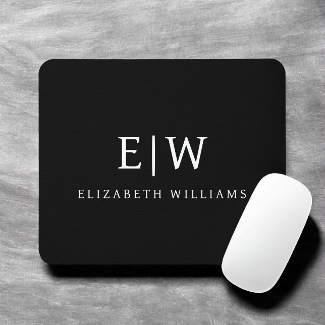 Elegantes Berufliches Monogramm Minimalistisch Mousepad (Von Creator hochgeladen)