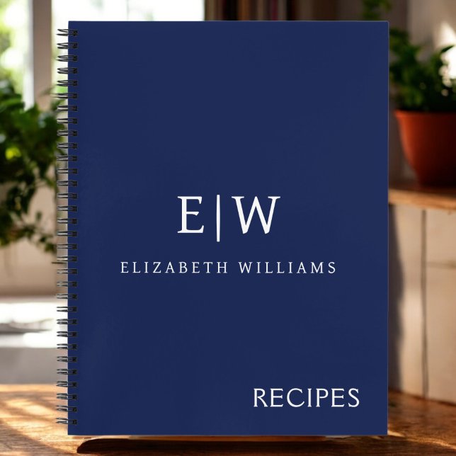 Elegantes Berufliches Monogramm Minimalistisch Notizbuch (Von Creator hochgeladen)