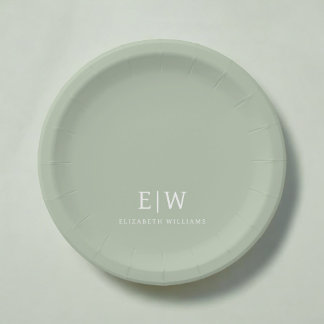 Elegantes Berufliches Monogramm Minimalistisch Pappteller