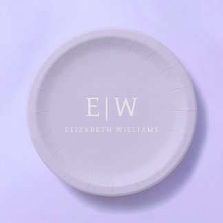 Elegantes Berufliches Monogramm Minimalistisch Pappteller