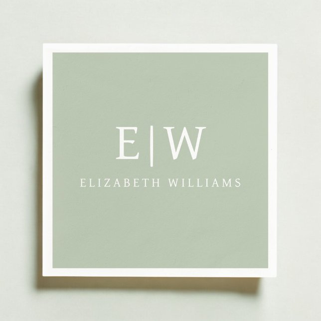 Elegantes Berufliches Monogramm Minimalistisch Serviette (Von Creator hochgeladen)