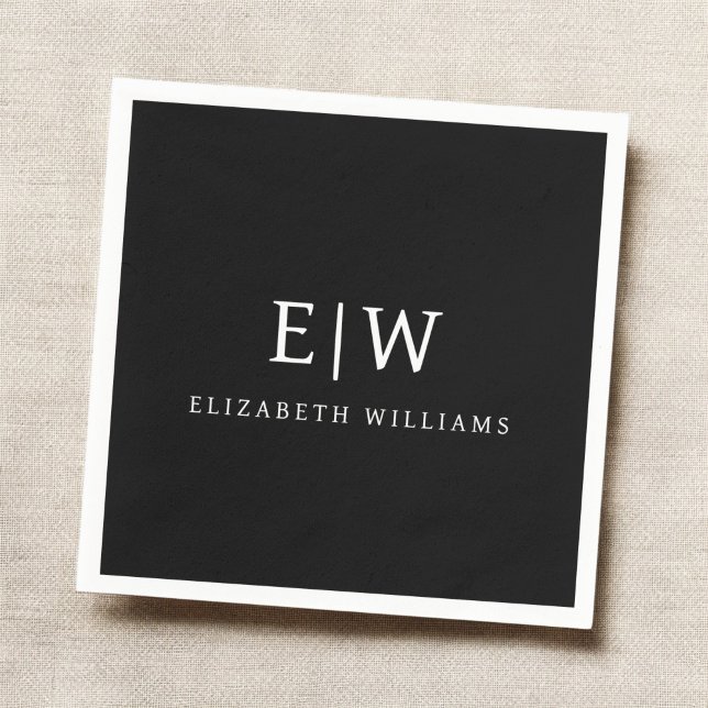Elegantes Berufliches Monogramm Minimalistisch Serviette (Von Creator hochgeladen)