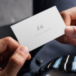 Elegantes Berufliches Monogramm Minimalistisch Visitenkarte<br><div class="desc">Moderne,  elegante Visitenkarte mit dem Monogramm auf der Vorderseite in einem hochwertigen Typografie-Layout. Berufliche und einfache Anpassung.</div>
