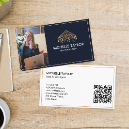 Elegantes Berufliches Real Anwesen Realtor Foto QR Visitenkarte
