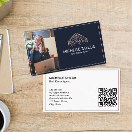 Elegantes Berufliches Real Anwesen Realtor Foto QR Visitenkarte