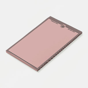 Elegantes Berufliches Schwarz-Rosa-Logo Post-it Klebezettel