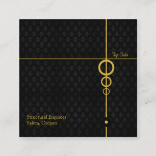 Elegantes Berufliches Schwarzes Muster Quadratische Visitenkarte