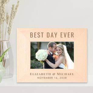 Elegantes Best Day Ever Wedding Foto Geätzte Rahmen